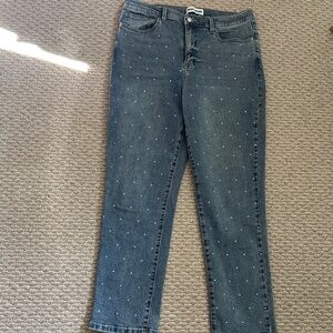 Women's DKNY Bedazzled Jewel Blue Jeans
